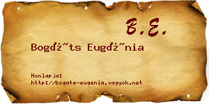 Bogáts Eugénia névjegykártya